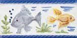 CENEFA 10X20 DECORADO A MANO PECES AZUL MAR - MLM
